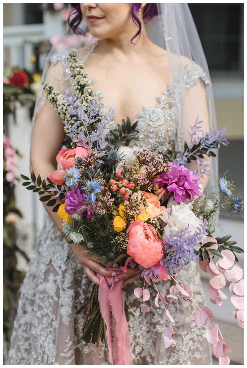 Colorful, whimsical brides bouquet