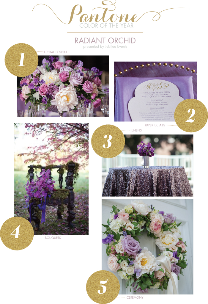 Pantone Color of the Year: Vibrant Orchid; Styled by Jubilee Events | Photography by Carla Ten Eyck