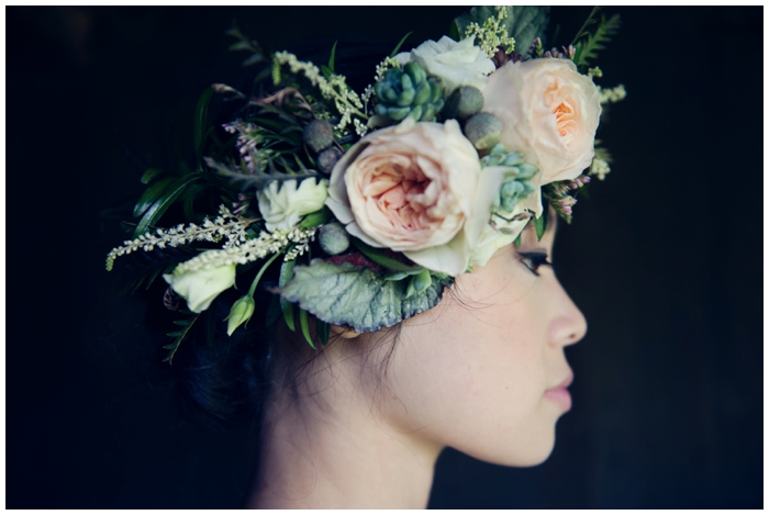 rustic blush floral headcrown // a jubilee event http://www.eventjubilee.com // photography by c10 studios