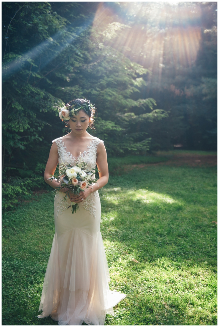 rustic bride in blush wedding dress with floral crown // a jubilee event http://www.eventjubilee.com // photography by c10 studios
