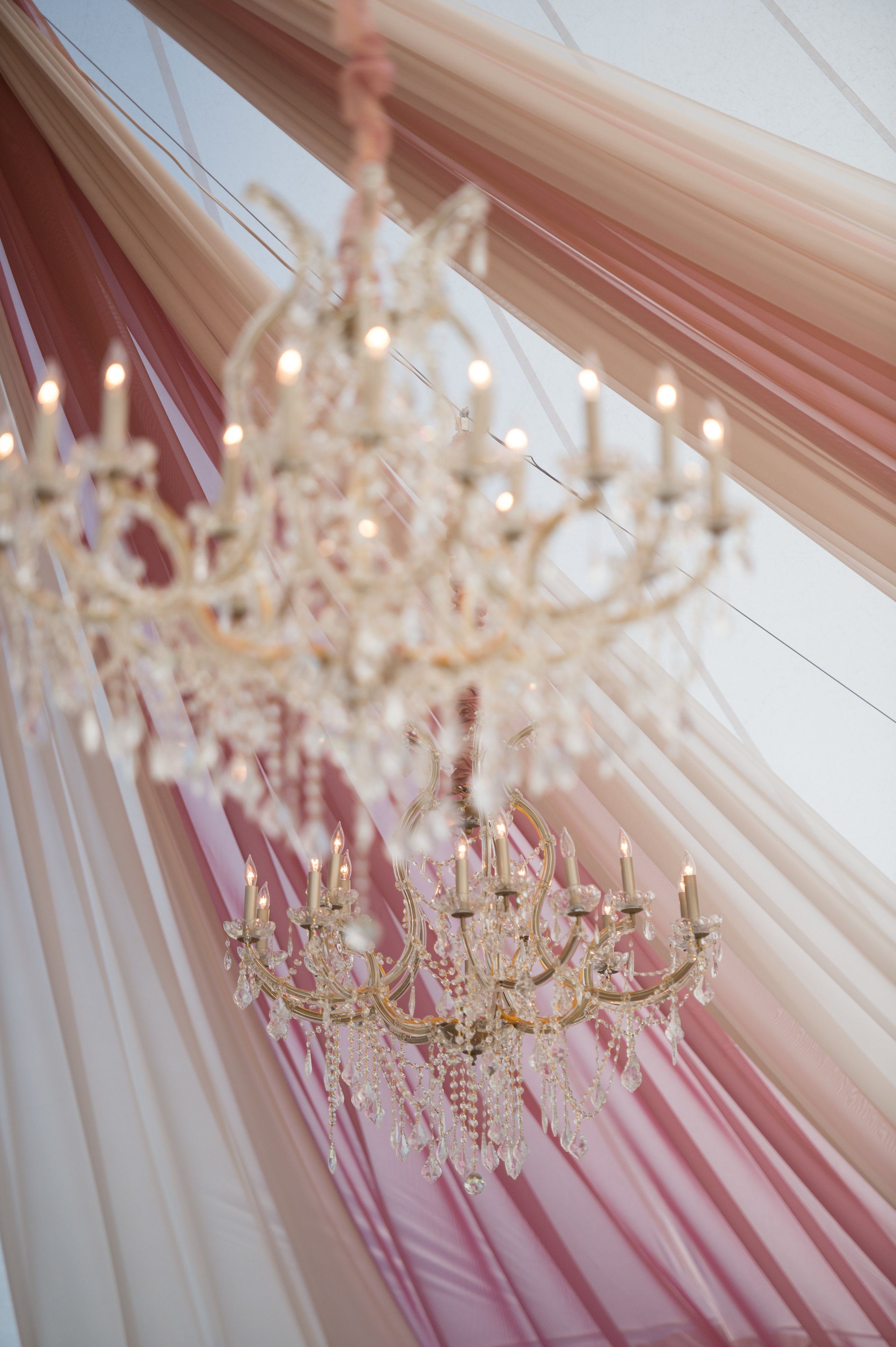 Colorful tent draping in blush and mauve at The Branford House via Jubilee Events