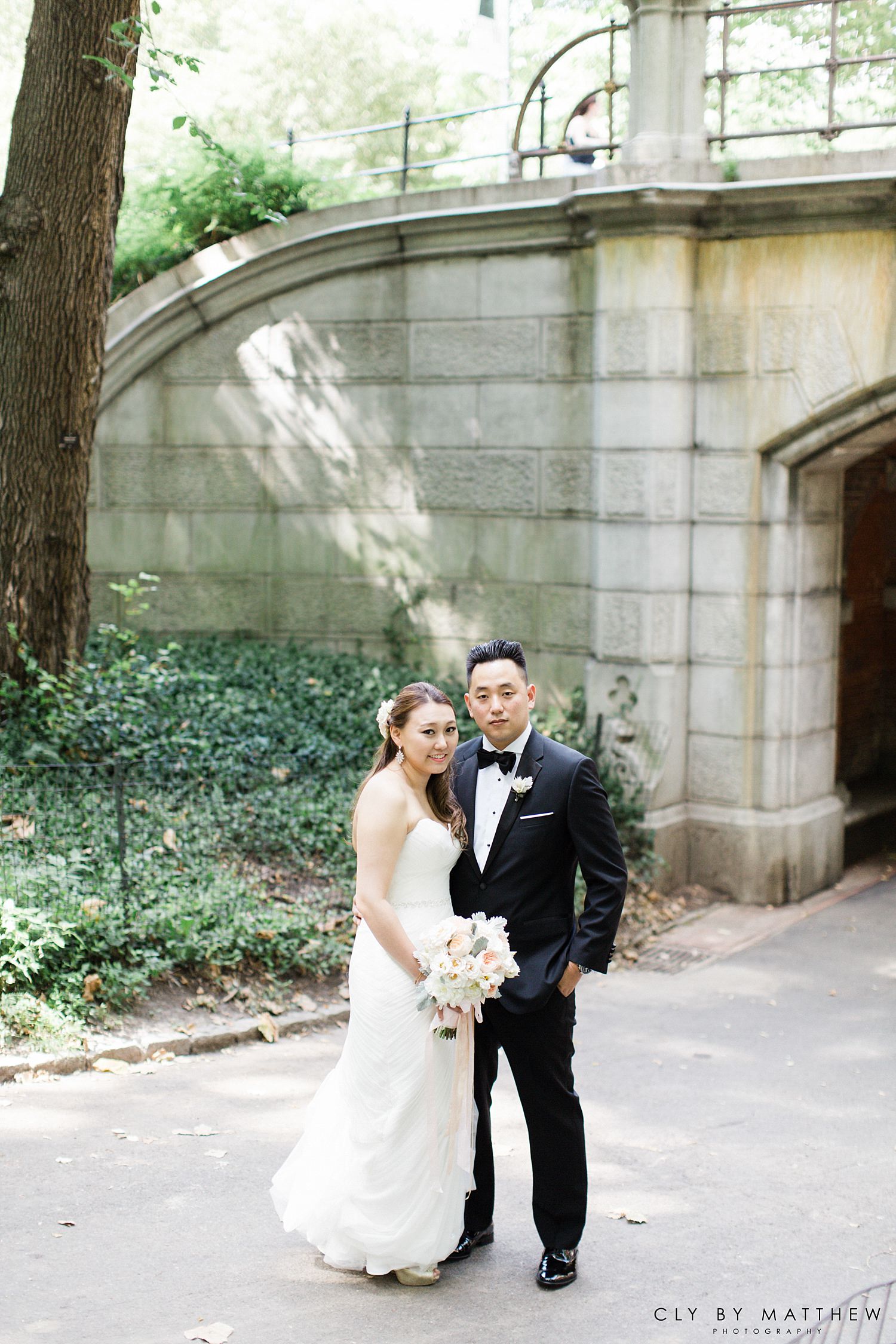 Bride and groom portraits at Central Park in NYC via Jubilee Events