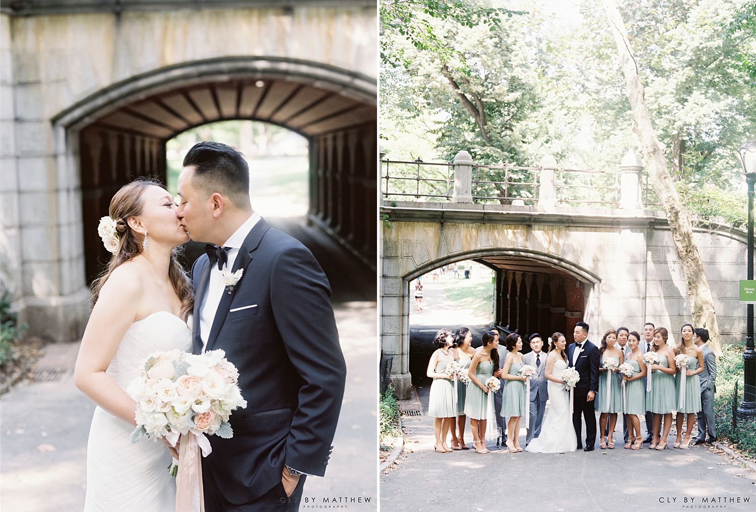 Bride and groom portraits at Central Park in NYC via Jubilee Events