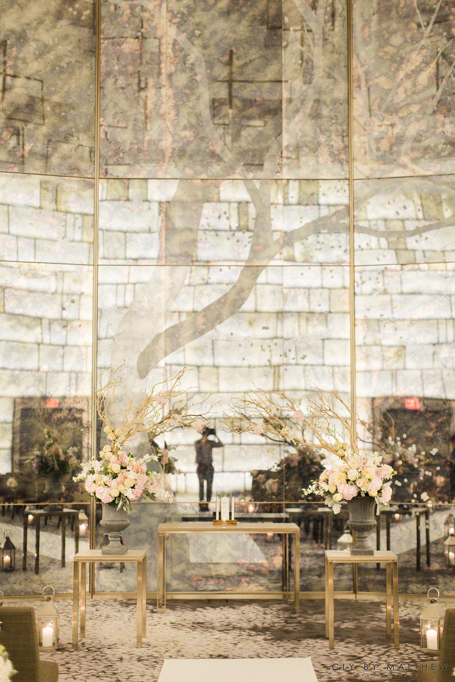 Indoor wedding ceremony at the Park Hyatt Hotel in NYC via Jubilee Events