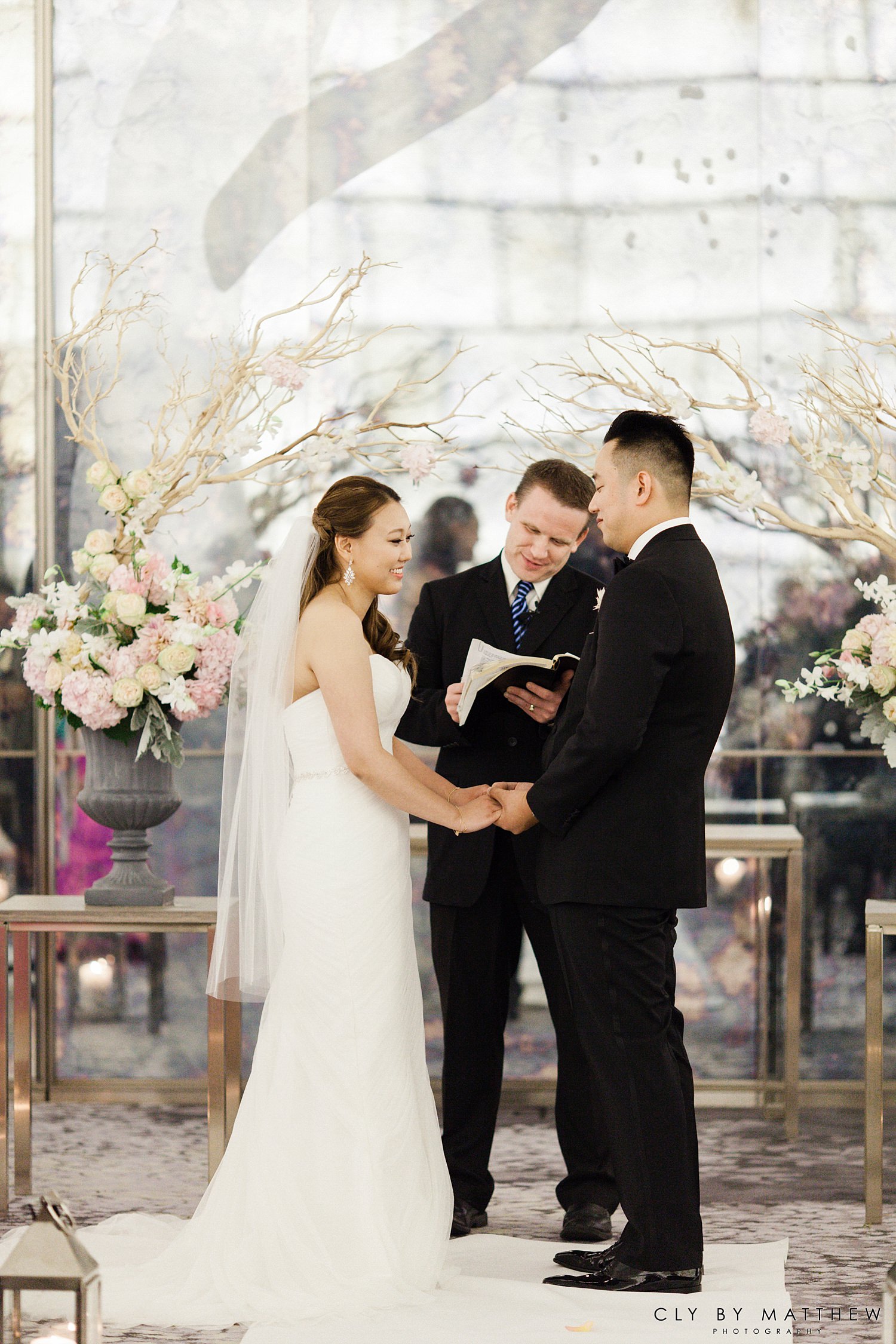 Indoor wedding ceremony at the Park Hyatt Hotel in NYC via Jubilee Events
