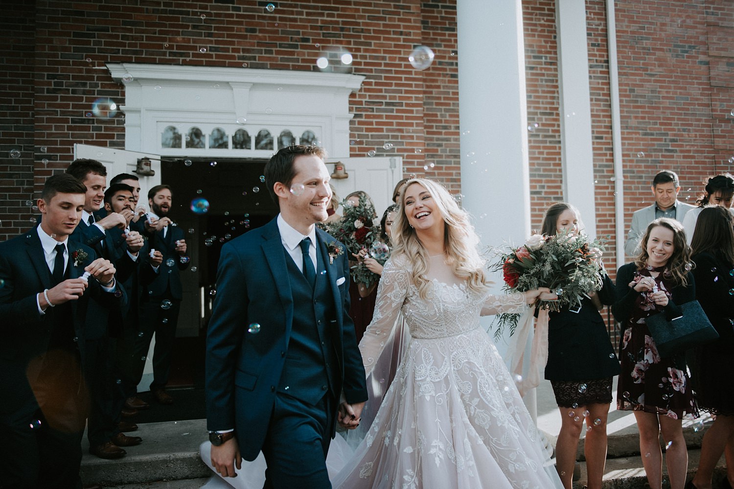 Bride & groom bubble send off in Wethersfield, CT via Jubilee Events